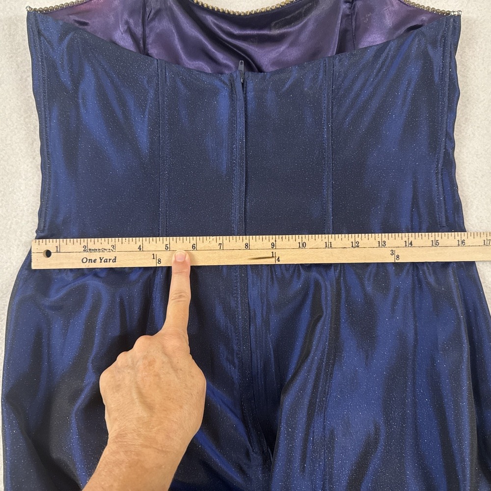 Gunne Sax Prom Dress Long Fairy Glitter Whimsigoth Formal SZ 11 Rhinestones - Picture 13 of 16